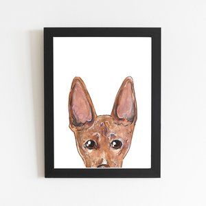 Red Basenji Art Print, Red Dog Art Drawing, No Frame Watercolor Illustration